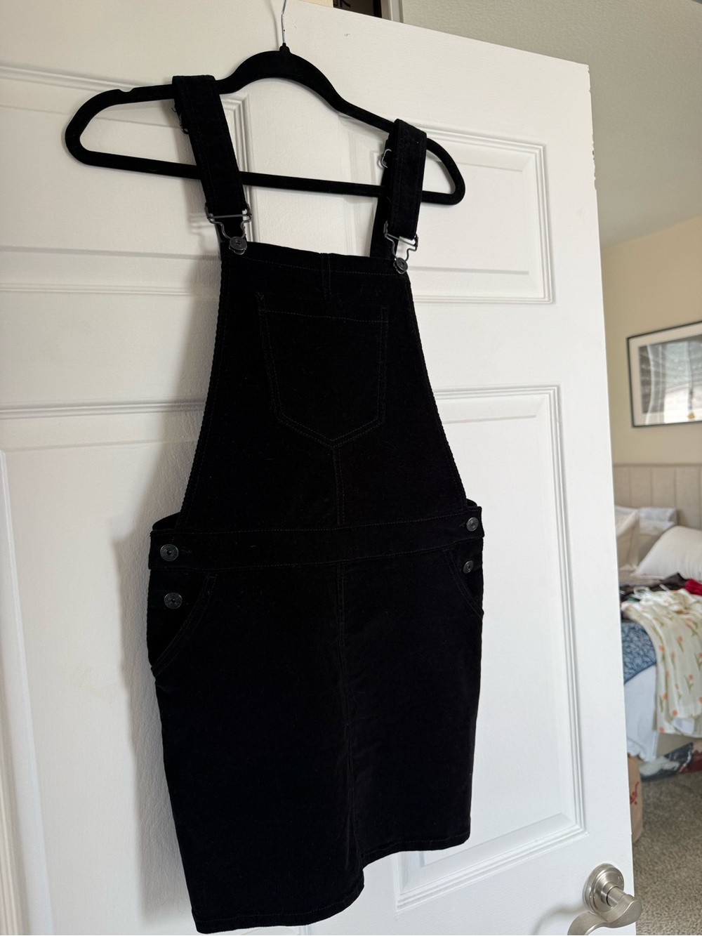 Vanilla Star Black Corduroy Overalls
